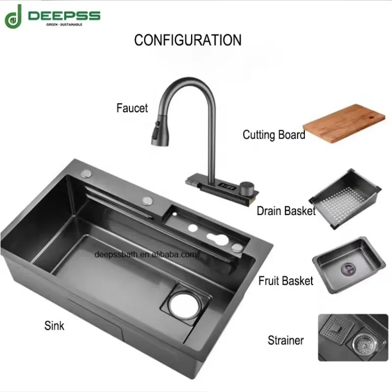 ZC1- Luxury Waterfall Spring Faucet Hybrid Faucet Single Handle Brushed Faucet