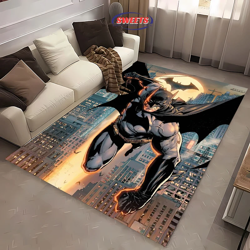 NO.1 DC Batman Theme Carpet New Release!Anti-slip Sound Insulation,Rug for Living Room Children Bedroom Office Areas,Durable Mat