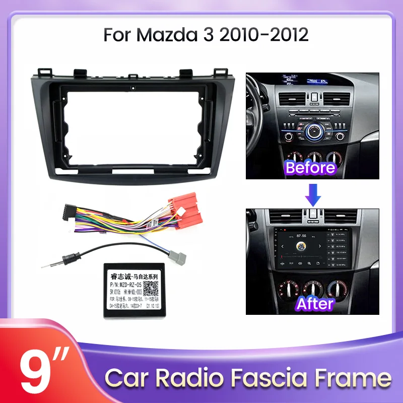 

Automotive Framework panel for Mazda 3 Mazda3 BL 2009 - 2013 Panel Dash Multimedia Player Cable Canbus Adapter Dash Fascia Kit