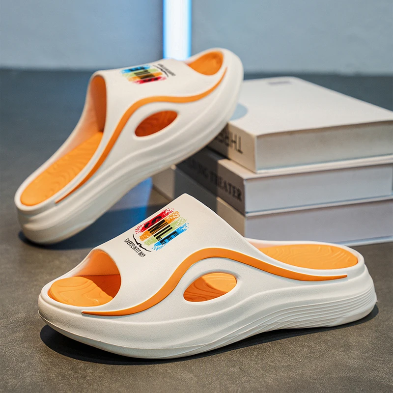 

Летние мужские шлепанцы для улицы и дома, пляжные сандалии из ЭВА, удобные мягкие тапочки, мужские пляжные шлепанцы, домашняя повседневная обувь