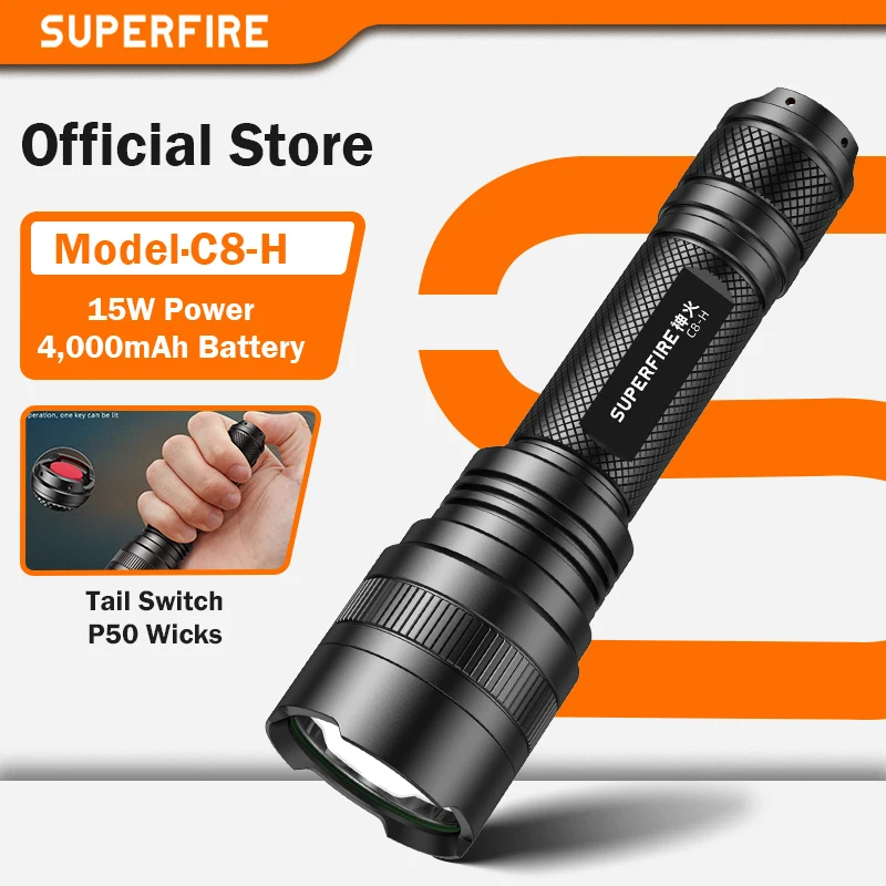 superfire-c8-h-15w-超高輝度充電式懐中電灯-led-1200-ルーメン-18650-バッテリー付き屋外キャンプランプ
