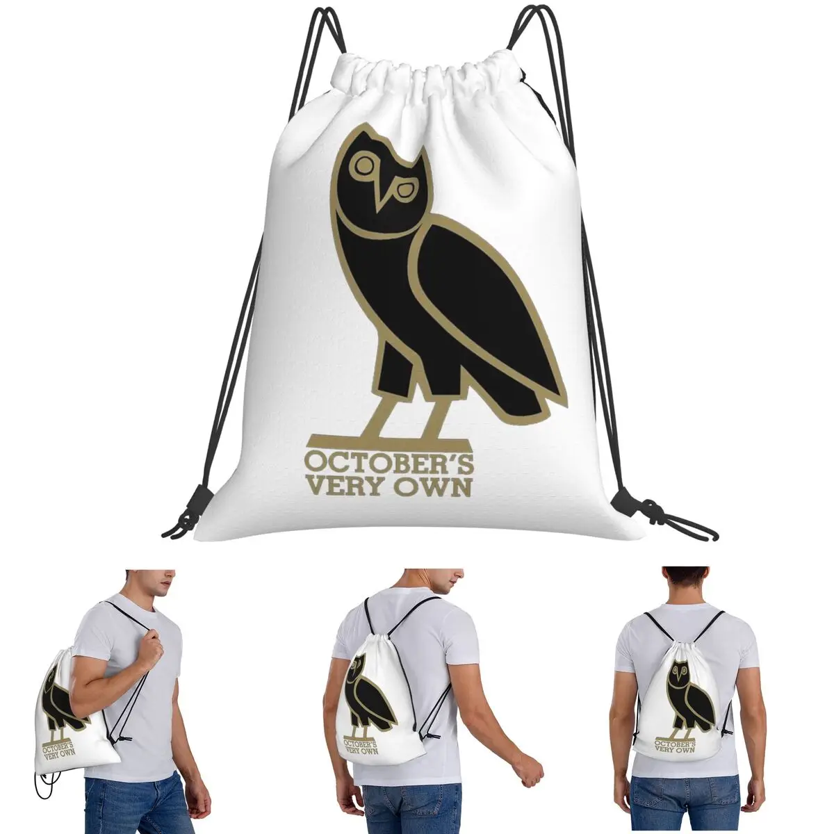 

October's Very Own Drake's Owl Backpacks Fashion Drawstring Bags Sundries Bag Book Bags for Travel School
