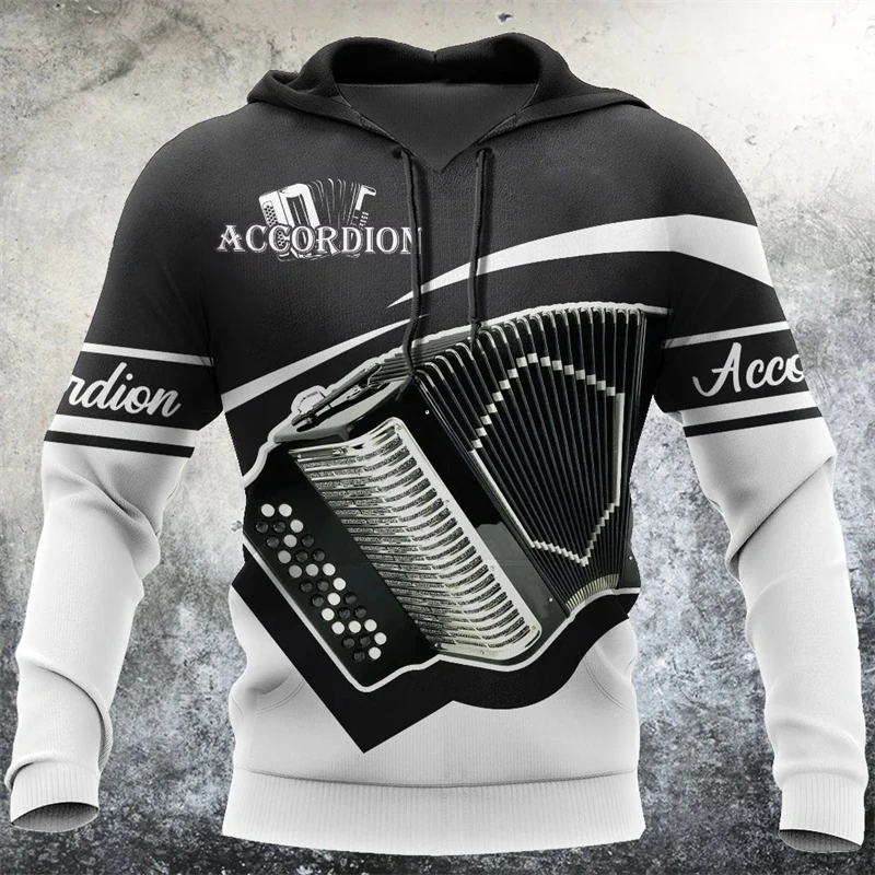 3D Printed Musical Instrument Accordion Graphic Hoodies Women Men Funny New In Hoodies/Sweatshirt Spring Casual Kids Clothing