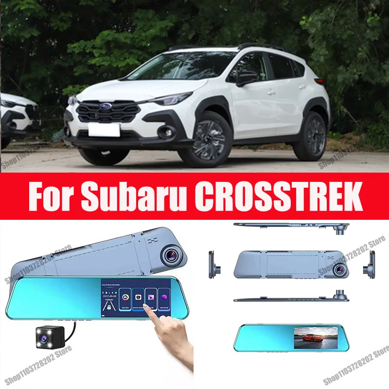 For SUBARU CROSSTREK Carplay Android GPS Dash Cam AUX FM Radio Dashcam Car Camera Stream RearView Mirror Drive Recorder