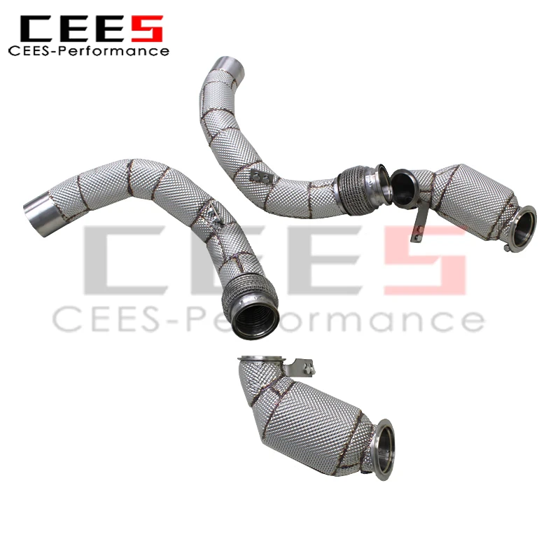 CEES with Catalyst Downpipe for BMW X5M/X6M F95/F96/LCI 4.4TT 2020-2024 Stainless Steel Tuning Exhaust Pipe Exhaust System