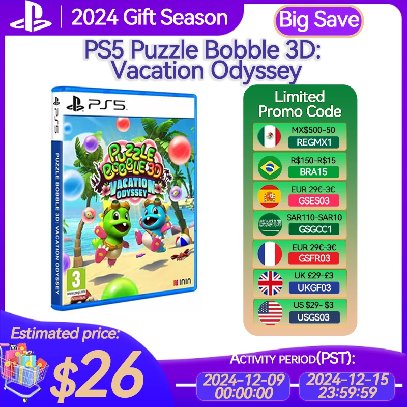 Sony PlayStation 5 Puzzle Bobble 3D: Vacation Odyssey PS5 Game Deals for Platform PlayStation5 PS5 CD-version Game Consoles