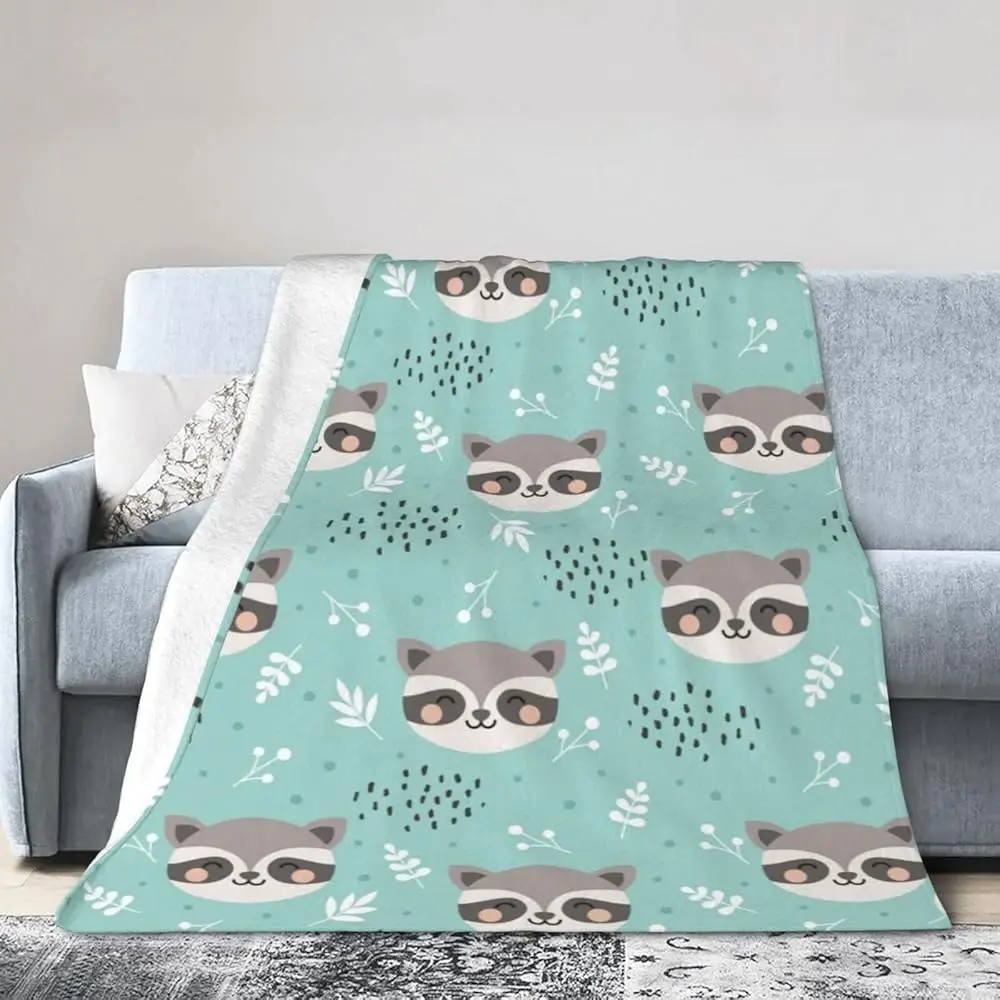 

Raccoon Blanket, Super Soft Warm Bedding Cute Cartoon Throw Blankets For Couch Bedroom Bed Sofa Office, All Season Cozy Flannel