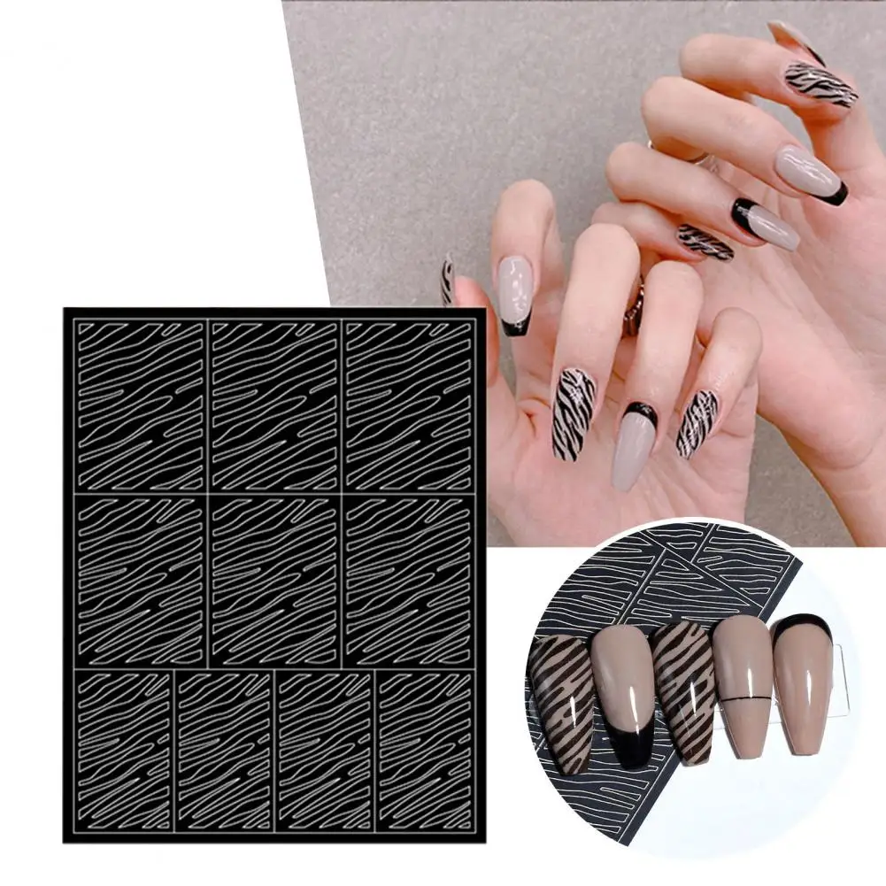 Nail Stencil Sticker Set Nail Art Stencil Set with Rhombus Square Leopard Print Designs 6 Sheets of Pvc Gel for Airbrushing