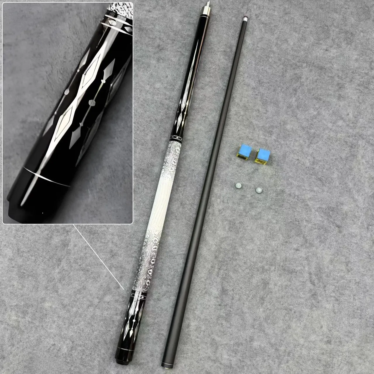 

Premium Carbon Fiber Split Billiard Cue, Professional Black Eight & Nine-ball Center Joint Big Head Snooker Cue