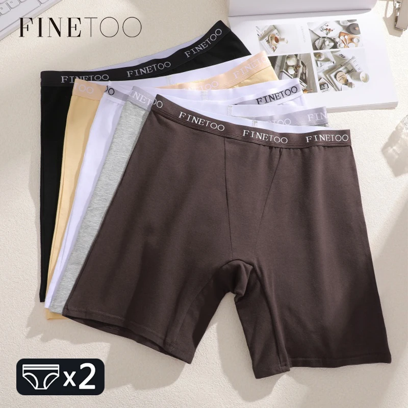 2 Stück Damen-Boxershorts mit hoher Taille, Baumwolle, Übergröße, sexy, elastischer Bund, Sportshorts, lässig, bequem, Dessous