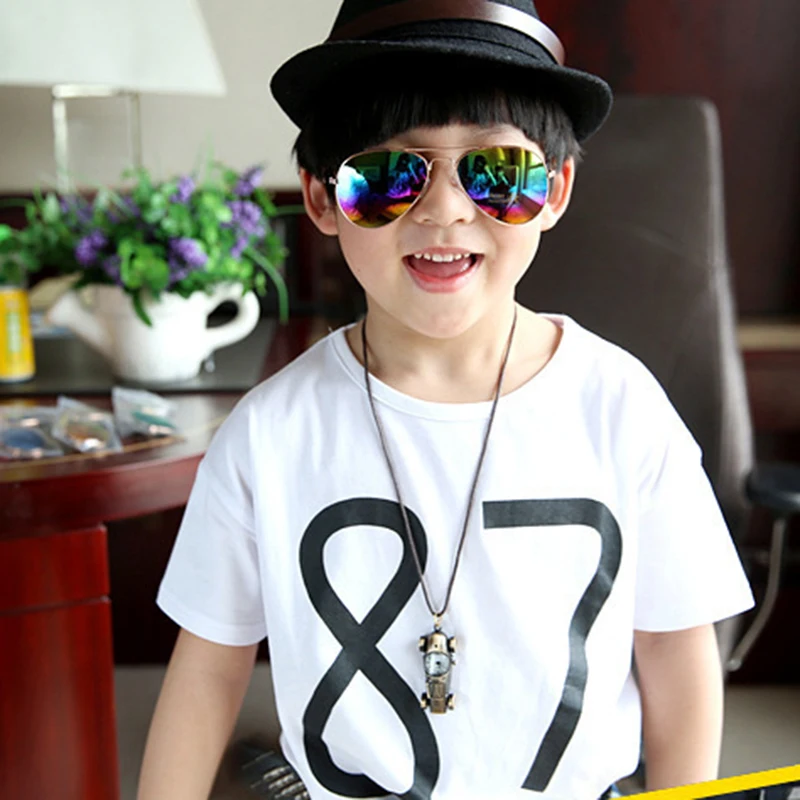 Children's student sunglasses men and women color reflective sunglasses toad mirror cute baby kids sun glasses image 3