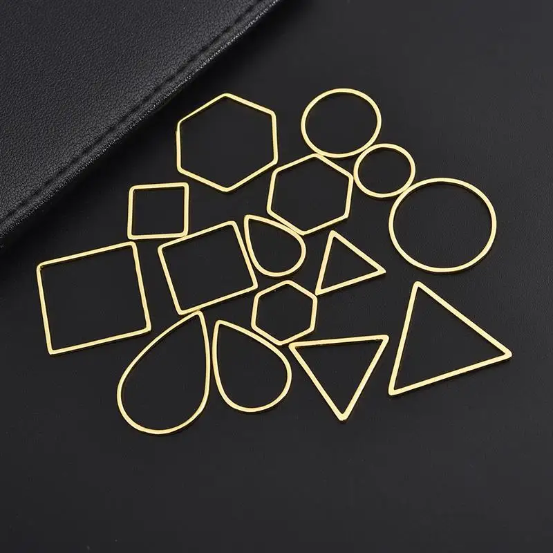 

10Pcs Stainless Steel Gold Plated Teardrop Earrings Connectors Rectangle Circle Ring Charms DIY For Jewelry Making Accessories