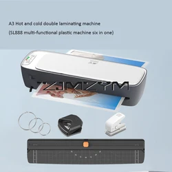 Multifunctional SL888 Laminator Machine Set A3 Size Hot and Cold Lamination 2 Roller System for A3/A4/A5/A6 Laminating Pouches