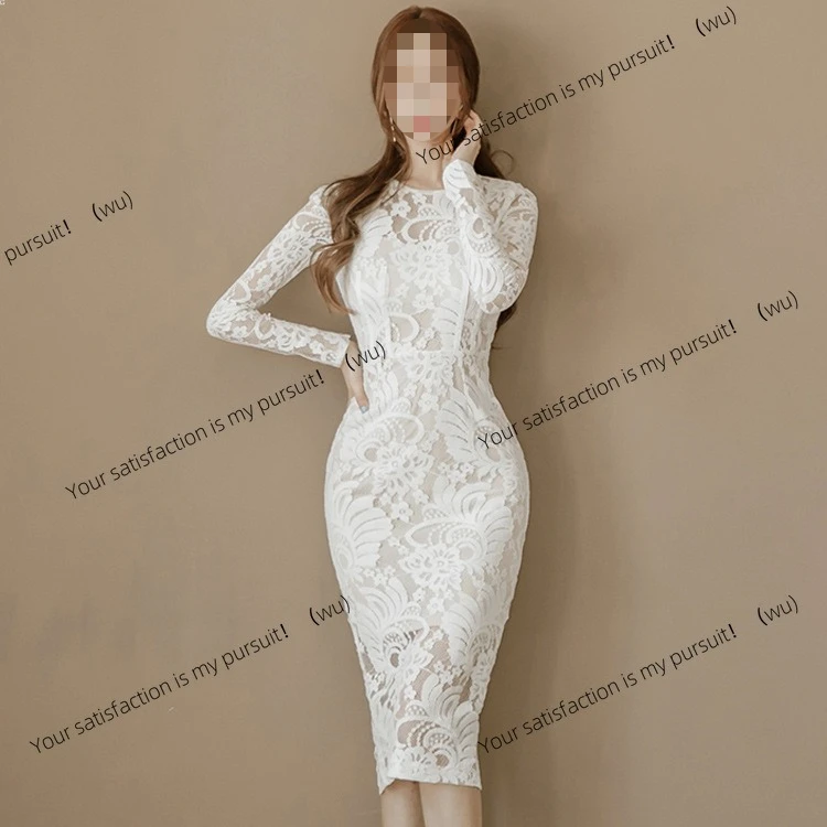 

ZOCI-осенние и зимние модели, кружевная облегающая модная одноступенчатая юбка с круглым вырезом и круглым вырезом для женщин