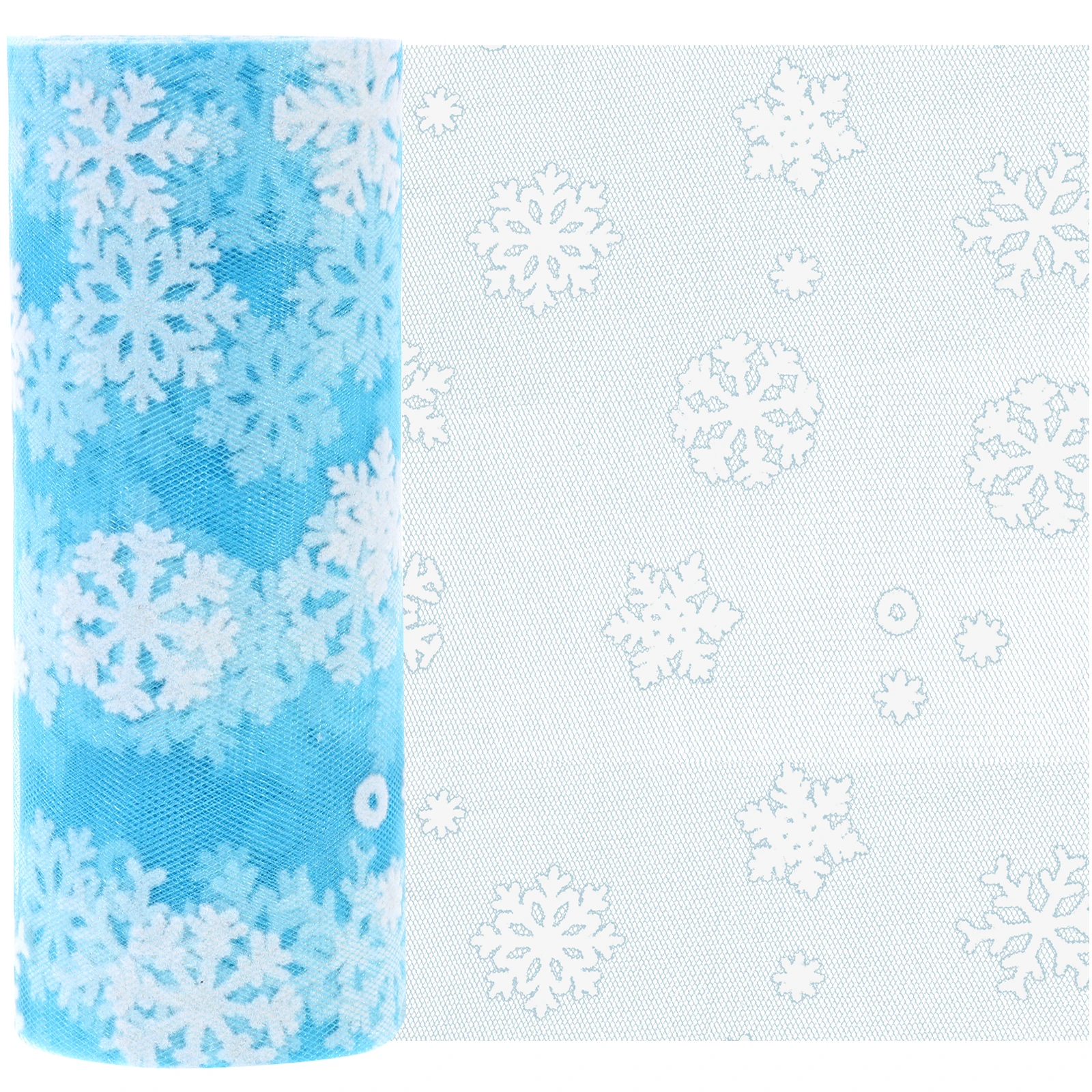 

Glitter Ribbon Rolls Wedding Gauze Roll Snowflake Pattern Decorative White DIY Craft Party Favor Gift Packaging