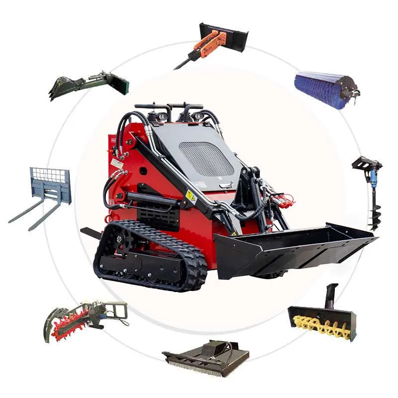 

Small Cheap Skid Steer Loader With Bucket Different Attachment Skidsteer Bagger Mini