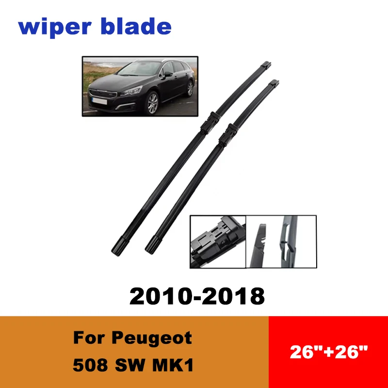 

For Peugeot 508 SW MK1 2010-2018 car front wiper blades silent wiper blades soft rubber windshield wipers accessories