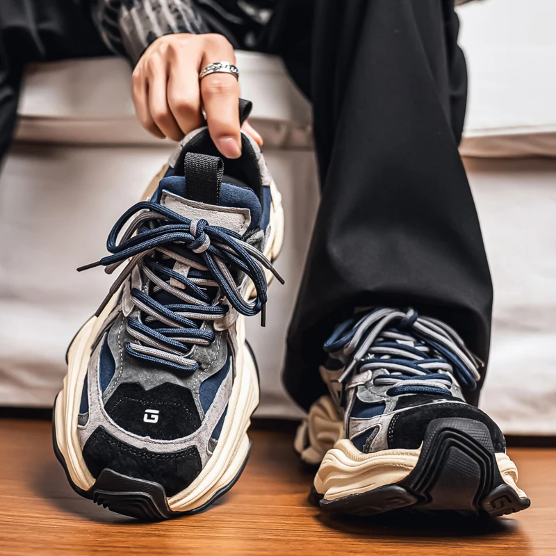 

Hot selling thick soled sports shoes, men's designer sports shoes, fashionable, casual, comfortable, height increasing flatshoes