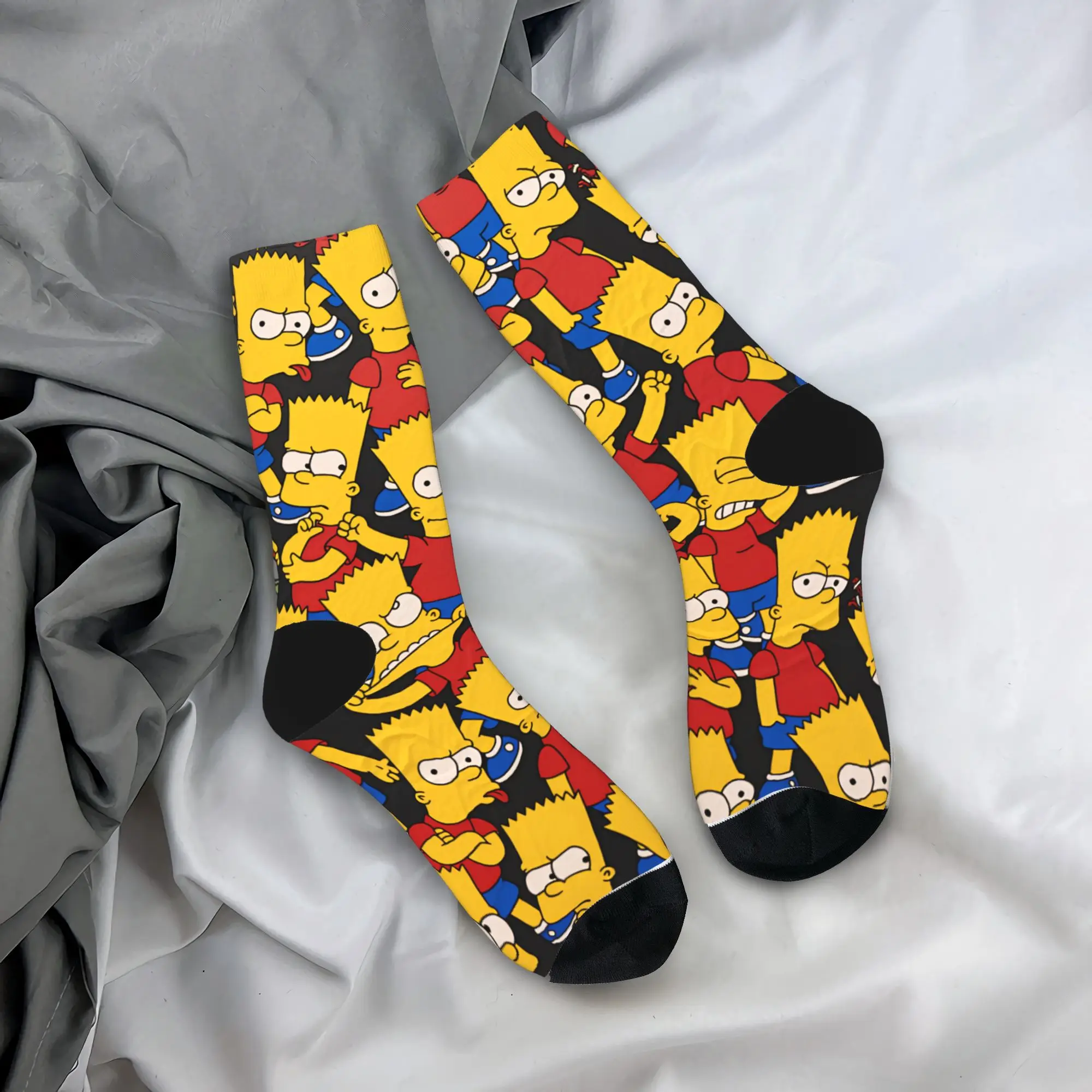 

Cartoon Bart S-Simpsons Pattern Socks Graphic Stockings Anti Slip Couple Socks Quality Winter Gothic Climbing Socks