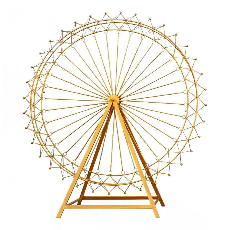 Wedding Large Iron Ferris Wheel Decoration Model Rotating Floor standing Outdoor Decoration Hotel Props Wedding Decoration