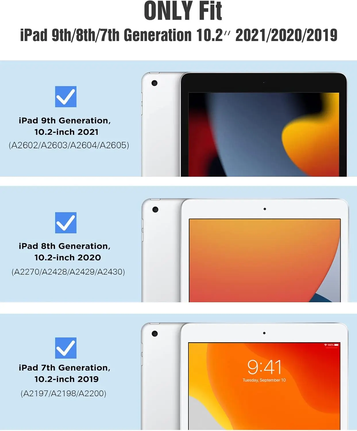 Чехол для нового iPad 9-го поколения 2021/8-го поколения 2020/7-го поколения 2019, гибкий защитный прозрачный чехол из ТПУ с воздушной подушкой для iPad 10,2