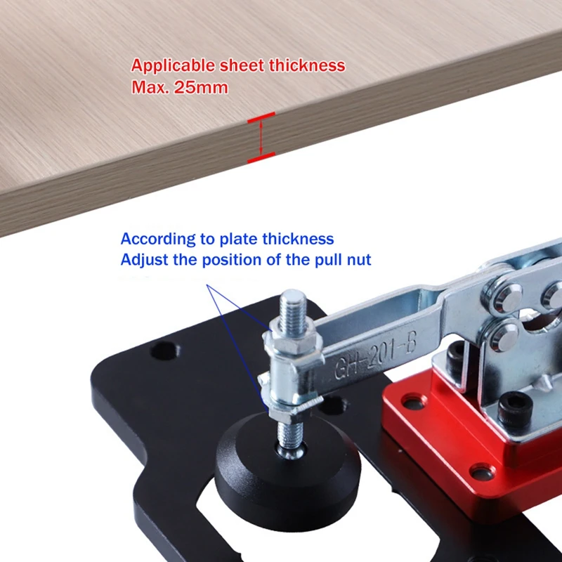 Cabinet Hinge Jig Kit Aluminum Alloy Hole Opener Tool For Face Frame Cabinet Cupboard Door Hinges