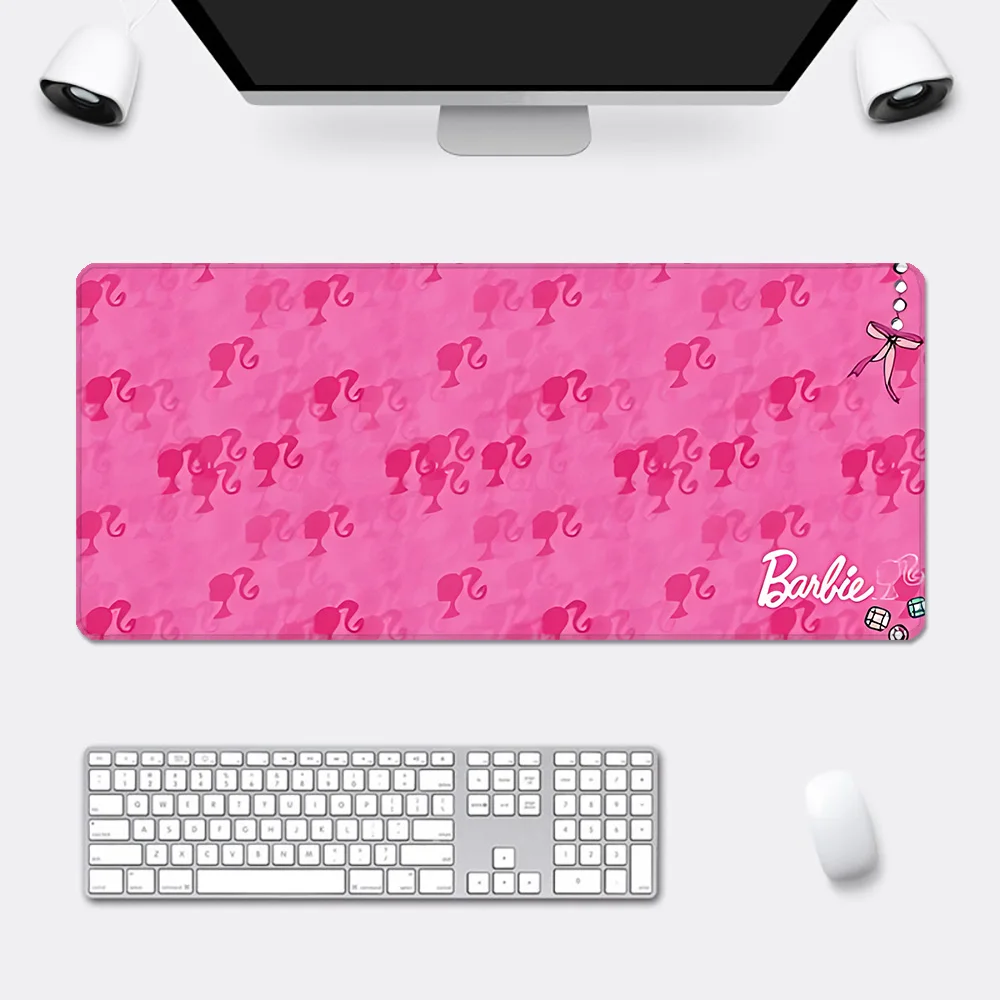 Podkładka pod mysz Cute Cartoon Pink Doll HD Printing Computer Gamers Locking Non-slip Mouse Pad XXL90x40cm B-BarbieS Keyboard PC Desk Pad