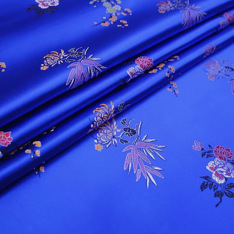 250*75cm Brocade Fabric Material with Beautiful Flower Pattern DIY Sewing Dress Needlework Cloth