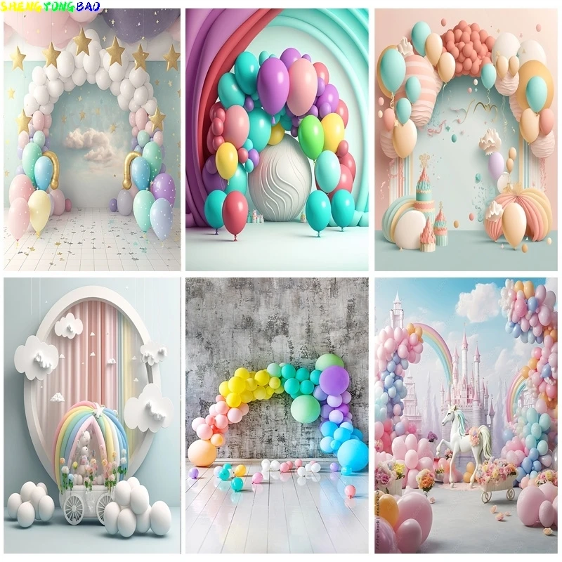 Décorations d'Arc de Ballons pour ixPréChristophe, Décors de Photographie, Accessoires d'Anniversaire, Thème de ixNouveau-Né, Fond de Studio Photo Pun-19