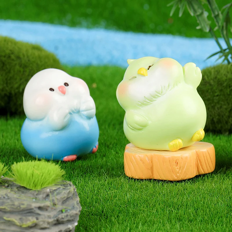 Mini Cute Animals Figurine Animal Model Moss Micro Landscape Home Decor Miniature Fairy Garden Decoration Accessories