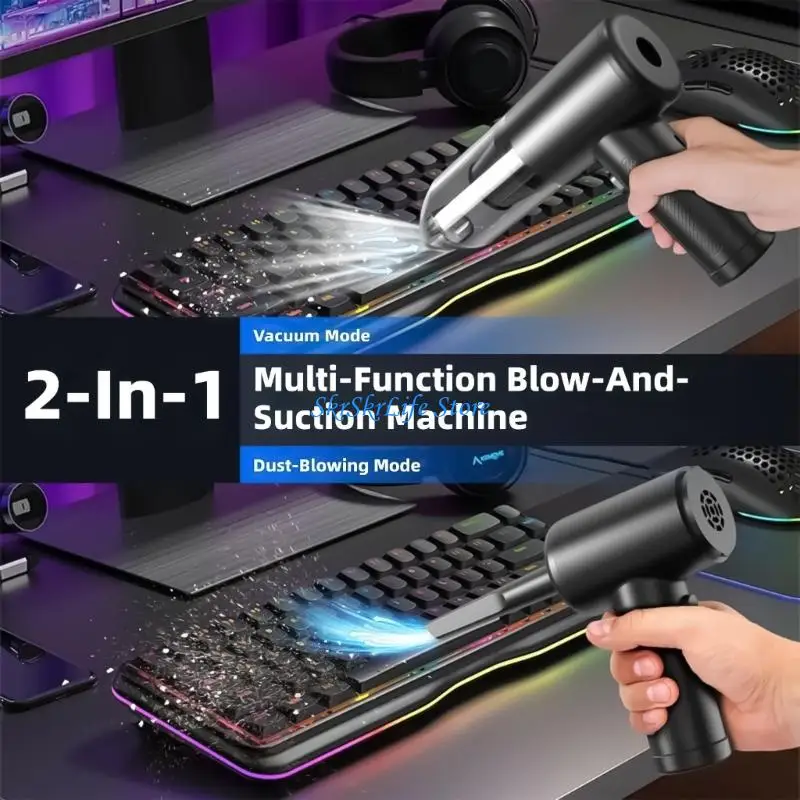 

E65E Portable 13000Pa Cordless Handheld Vacuum and Blower Home Car Office Strong Suction USB Charging