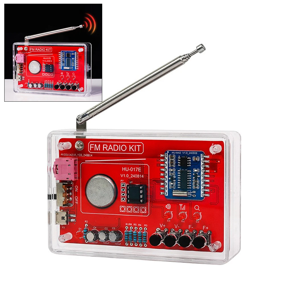 

1set RDA5807 Digital FM Radio Electronic Kit 87-108MHZ DIY Circuit Board Making Electronic Soldering Practice Kit