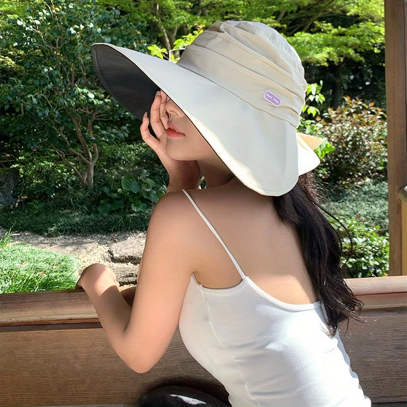

Wide Brim Bucket Hat with UPF Sun Protection, Face Slimming Fisherman Sun Hat for Women Summer Cycling, Outdoor UV Shield Cap
