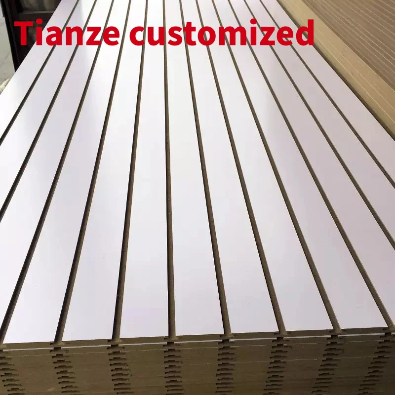 (customized)Factory Direct Sale 4x8ft Groove High Density Mdf Board Melamine Slatwall Aluminum Slatwall Inserts Aluminum Sla