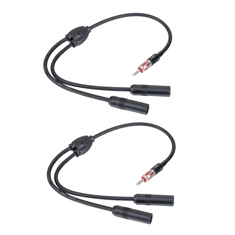 Antenna 1 Male to 2 Female Extension Cable Multifunctional Car Antenna Adapter 1 In 2 Antenna Radio Conversion Antenna