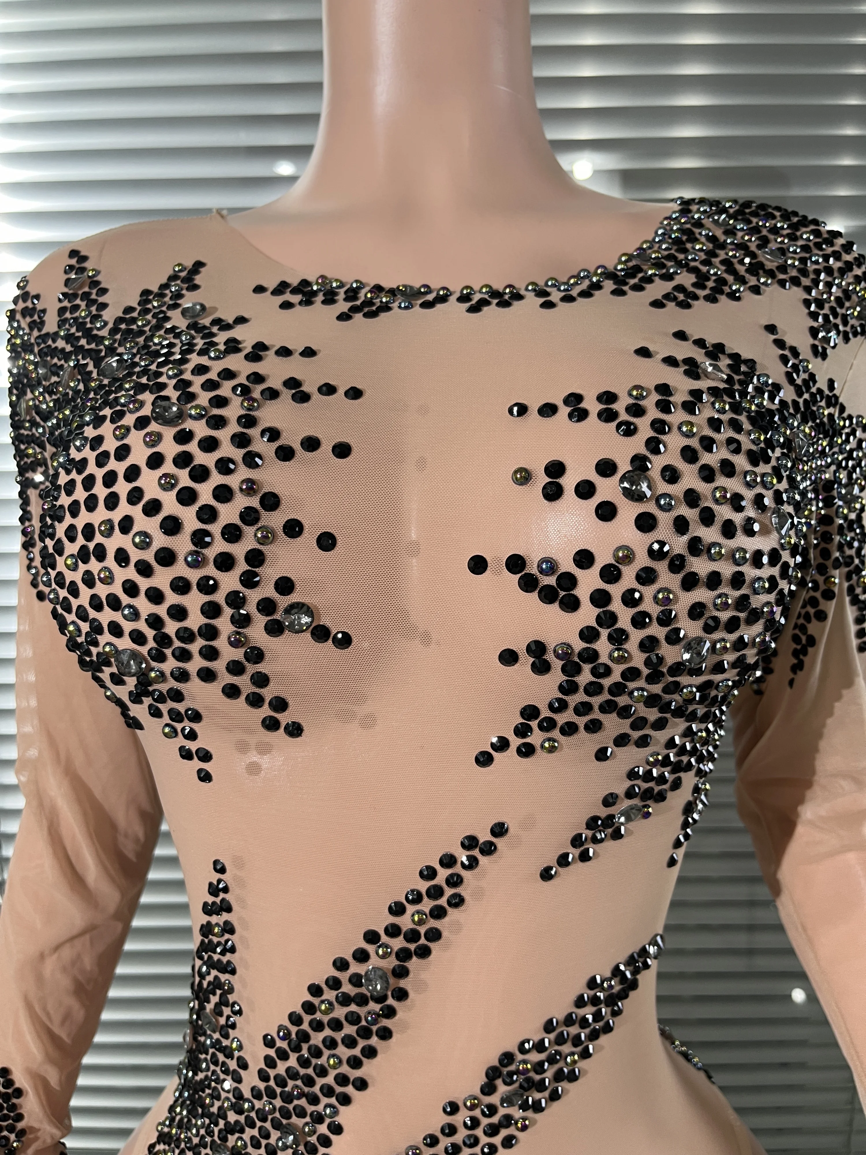 

Женское сексуальное обтягивающее прозрачное боди с ромбовидной сеткой, роскошное боди на день рождения, вечернюю вечеринку, ночные клубы, сценические выступления