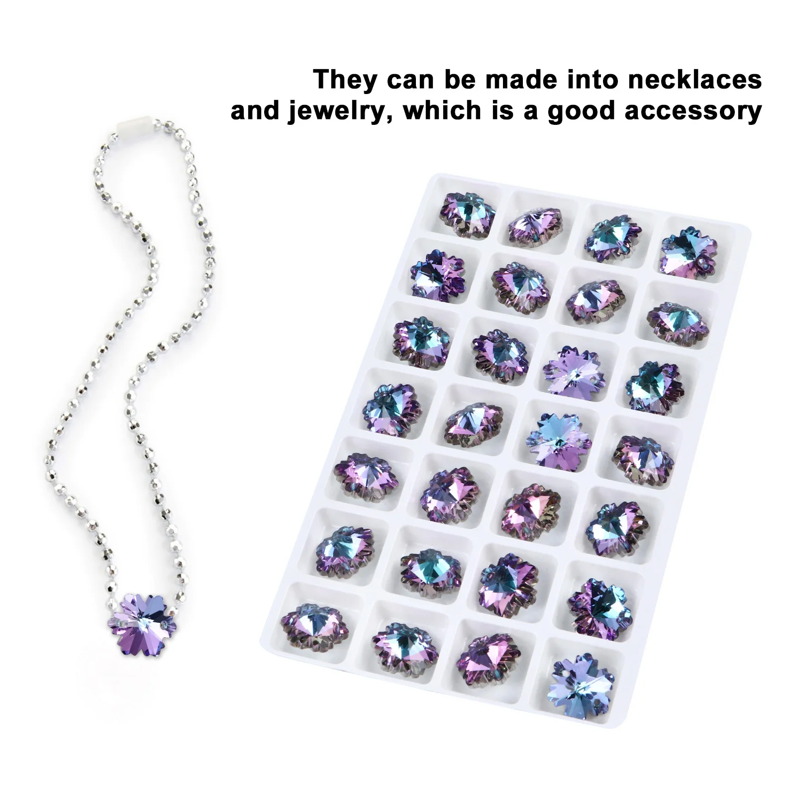 56Pcs Snowflake Rhinestone Charms Fine Craftsmanship DIY Jewelry Making Accessories Necklace Bracelet Scrapbooking