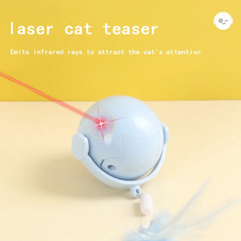 Funny electric cat teaser toyTwo interchangeable accessoriesSmart rolling ballSelf-exciting boredom reliefFashionable pet toys