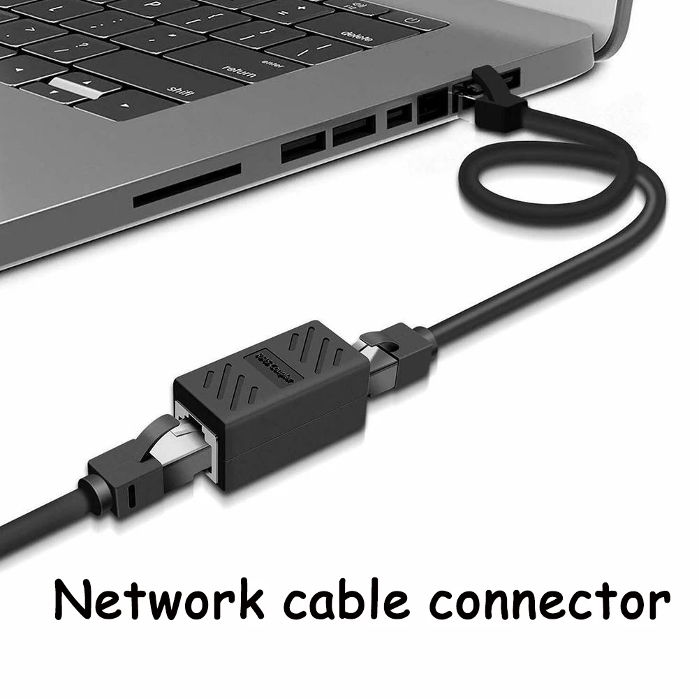 Novo conector rj45 cat7/6 adaptador ethernet conversor computador banda larga cabo de rede conector de extensão cabeça de passagem dupla
