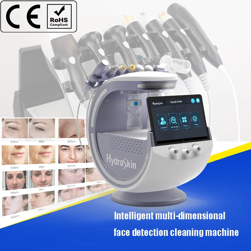 7 in 1 Hydro facial machine Ultrasonic Skin Analyzer Skin Rejuvenation Dermabrasion Oxygen Facial Machine Blackhead Remover