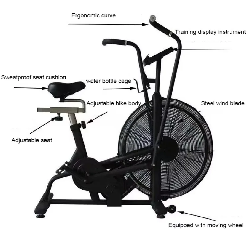 Air Gym Fitness Cycling Exercise Spin Bike Portable Fan Bike Handlebar Extensions Indoor Exercise Bike