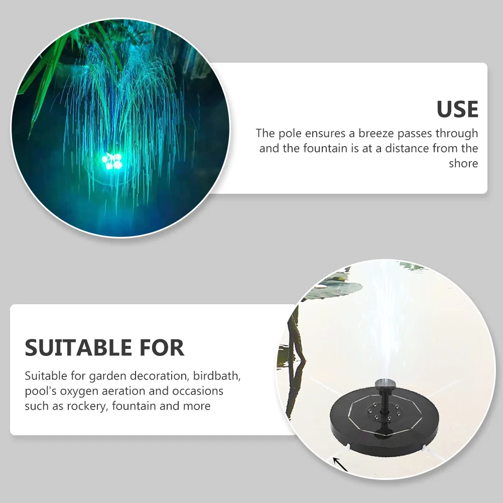

1Set Solar Fountain Pump Premium Outdoor Round Floating Solar Powered Fountain for Garden Pool Pond Bird Bath Aeration