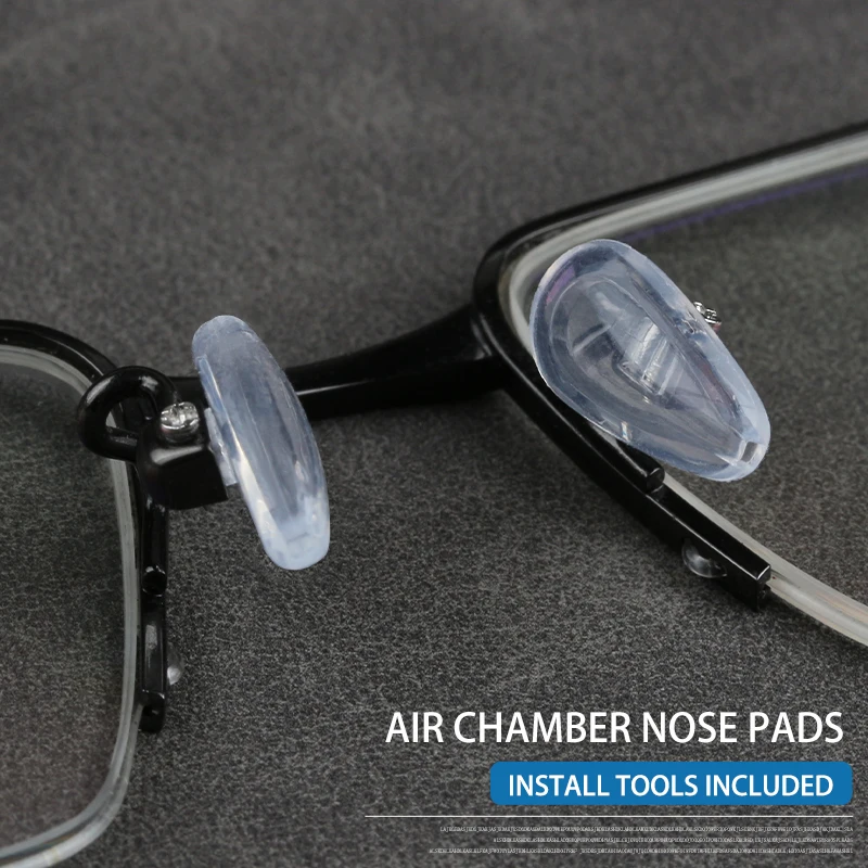 COLOUR_MAX Air Chamber Silicone Anti Slip Soft Nose Pads With Screws/Screwdriver/Tweezers For Glasses Sunglasses