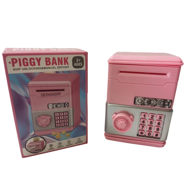 Contraseña contador código cerradura de llave banco de monedas ATM niño automático Mini monedas seguras ahorro de efectivo caja de dinero