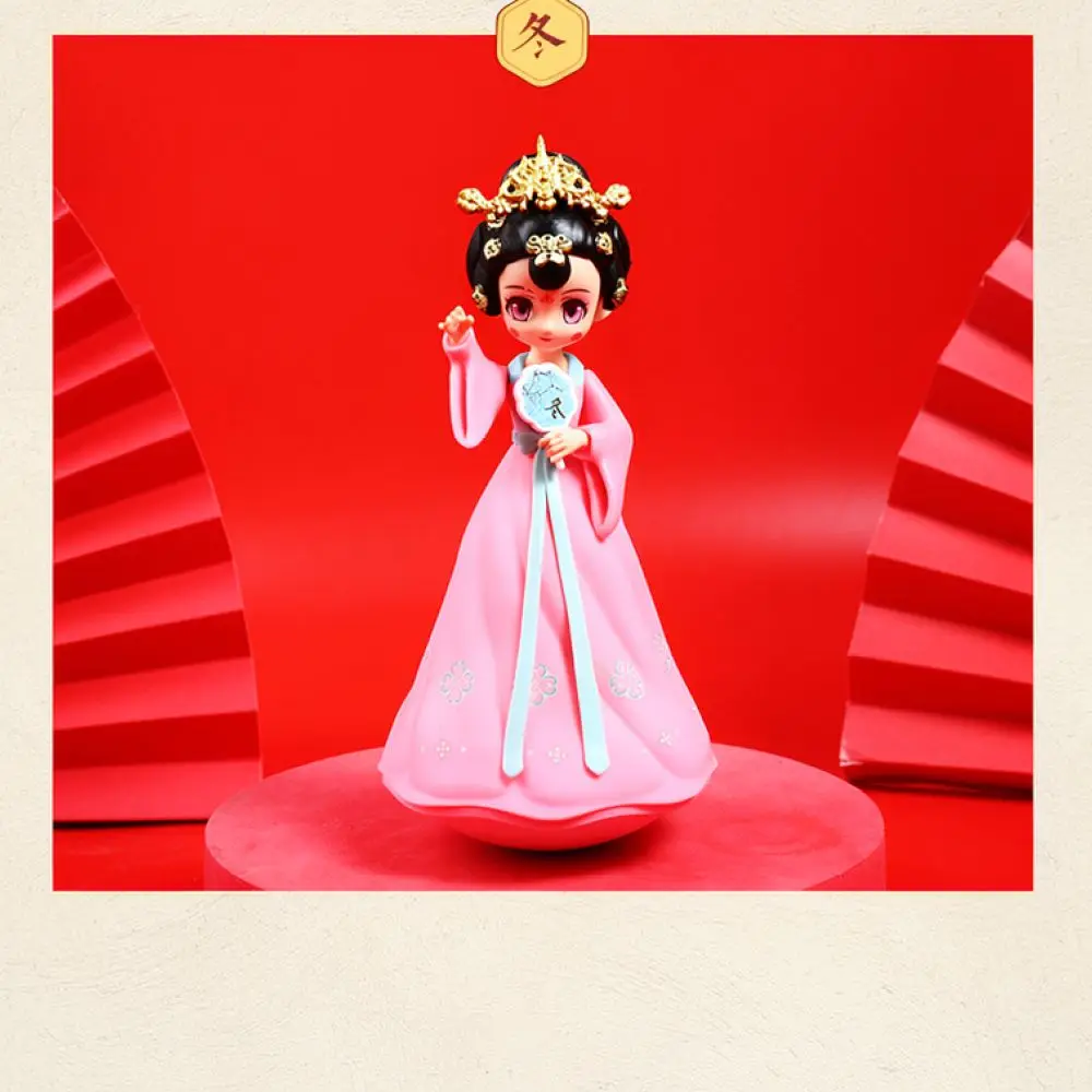 Traditional Chinese Style Wobble Toy Cute Girl Statue Decorative Figurine Office Desk Accessory Unique Souvenir Gift Item