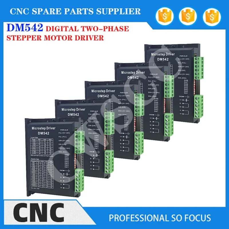 5Pcs DM542 2 Phase Digital Stepper Motor Driver for NEMA 17 23 34 Series Stepper Motor CNC Machine 3d Printer