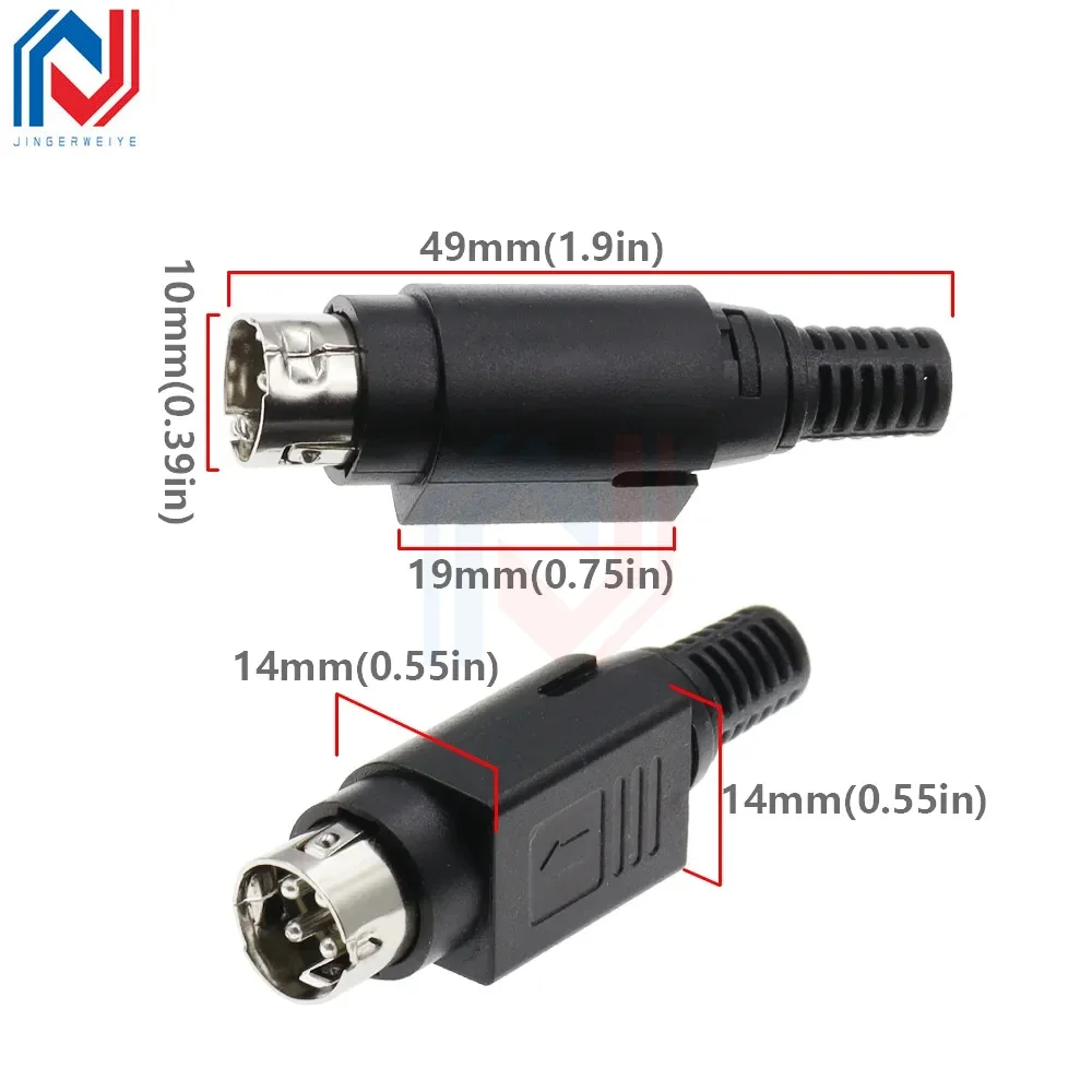 1PCS MPC Terminal DIN 3/4Pin Male DC Power Plug MD3/4P Dual Power Supply S Terminal Connector Adapter for TFT LCD Flatscreen TV