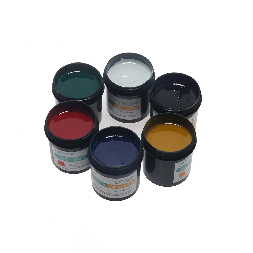 DSUNYK Green Oil UV Solder Mask PCB BGA Paint Prevent Corrosive Arcing Soldering Paste Flux Ink