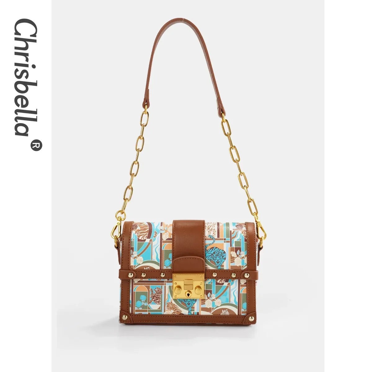

Chrisbella animal print chain bag