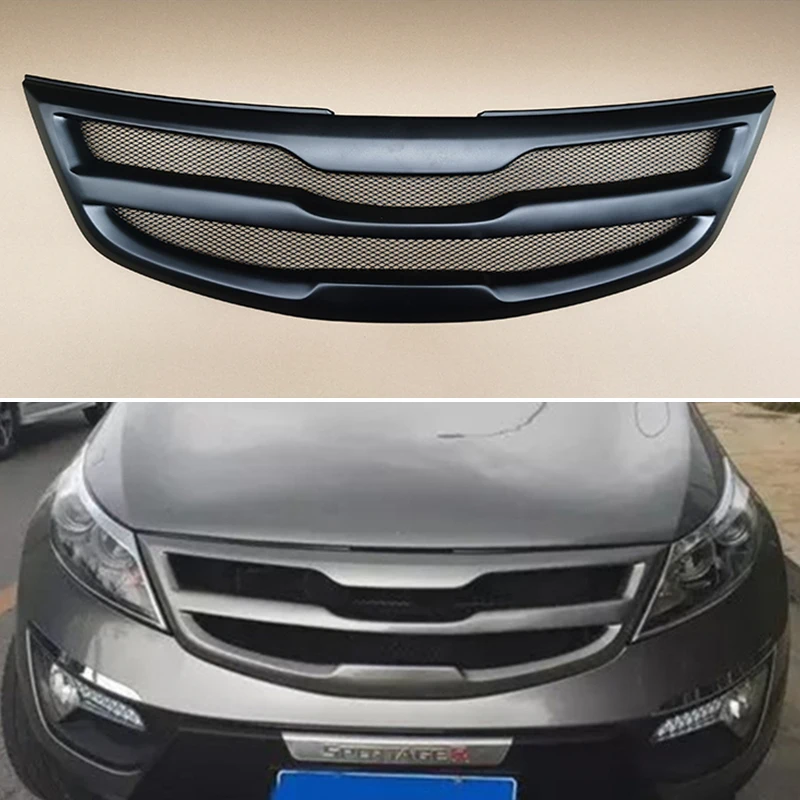 For KIA Sportage R 2011 2012 2013 2014 Year Racing Grille Grill Body Kit Accessories FRP Matte Black